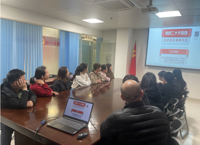 融橋公司組織青年員工集中學習黨的(de)二十大(dà)精神
